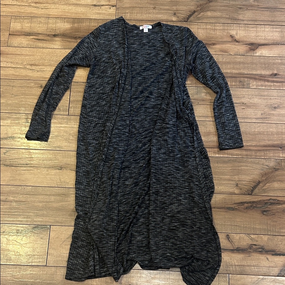 Lularoe Small Women's Black/Grey Long Sleeve Duster